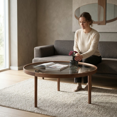 Table basse Salon de luxe Table d'appoint Design Mobilier Table en verre