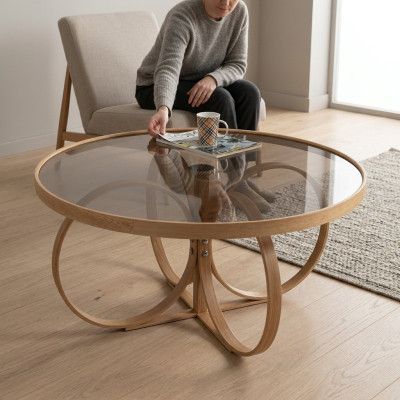 Salle de séjour Table basse de salon Table basse ronde de designer Table en verre Mobilier de luxe