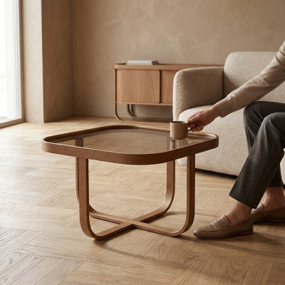 Table basse moderne Design en bois Concepteur Table de salon