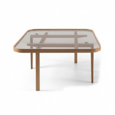 Salle de séjour Table basse Moderne Mobilier de luxe Table en verre Designer Bois