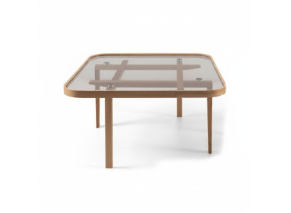 Salle de séjour Table basse Moderne Mobilier de luxe Table en verre Designer Bois