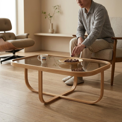 Salon Table basse Moderne Mobilier de luxe Table en verre Table d'appoint
