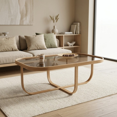 Salon Table basse Moderne Mobilier de luxe Table en verre Table d'appoint