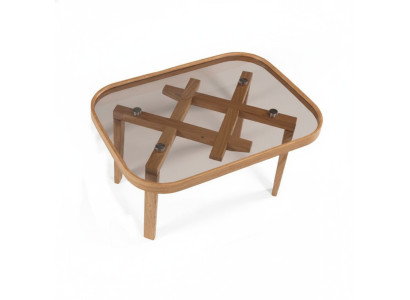 Meubles de luxe Table basse Mobilier moderne Table en verre Beige Salon
