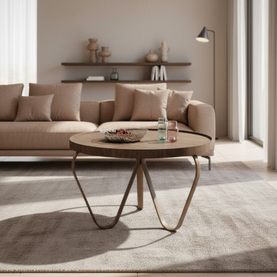 Table basse Salon Design Tables Mobilier de luxe Table d'appoint Bois Moderne