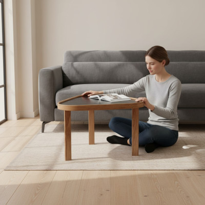 Table basse Salon Table basse Table d'appoint Marron Bois Ameublement