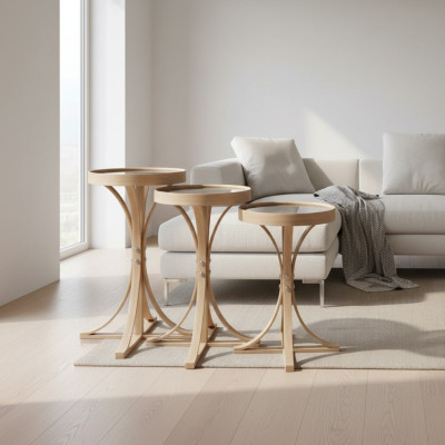 Salle de séjour Complet 3x Tables basses Table basse de luxe Tables Ameublement