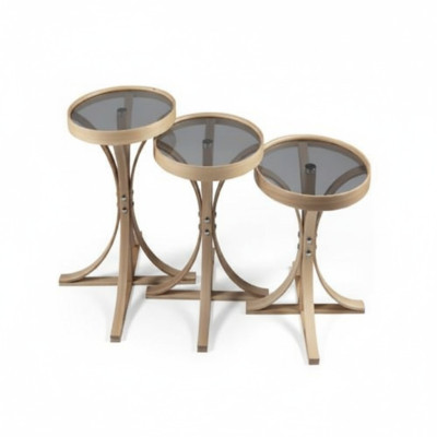 Ensemble de salon 3 pièces Complet 3x Tables basses Table basse de luxe Ameublement