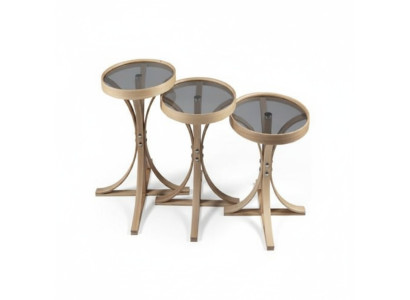 Ensemble de salon 3 pièces Complet 3x Tables basses Table basse de luxe Ameublement