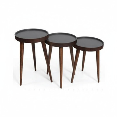 Braun Holz 3x Kaffeetische Wohnzimmer Kompletter Beistelltisch Luxustische