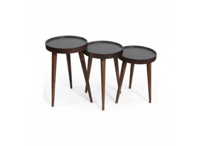 Braun Holz 3x Kaffeetische Wohnzimmer Kompletter Beistelltisch Luxustische