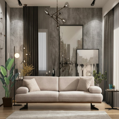 Salon Moderne Canapé Trois Places Design Canapé Rembourré de Luxe Mobilier