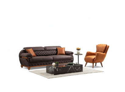 Ensemble de salon complet moderne Fauteuil Canapé Canapé Revêtement de siège Trois places