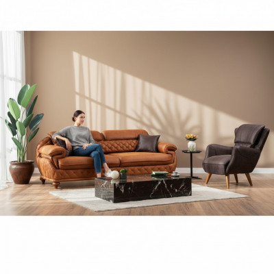 Ensemble complet de salon moderne Trois places Canapé Fauteuil de luxe