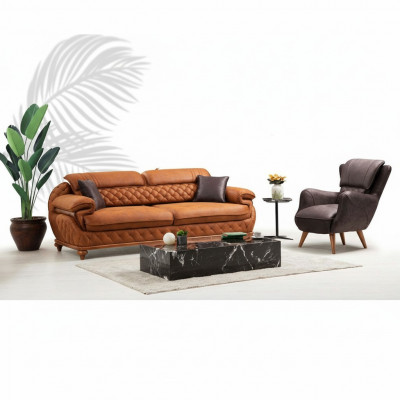 Ensemble complet de salon moderne Trois places Canapé Fauteuil de luxe