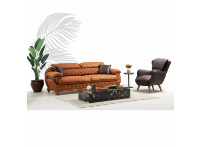Ensemble complet de salon moderne Trois places Canapé Fauteuil de luxe