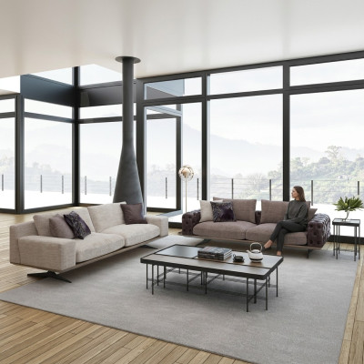 Salle de séjour ensemble 2 pièces moderne 2x canapé trois places canapé meubles rembourrés de luxe