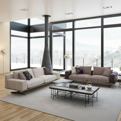 Salle de séjour ensemble 2 pièces moderne 2x canapé trois places canapé meubles rembourrés de luxe