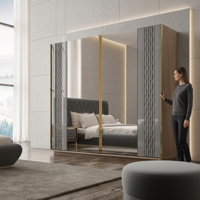 Armoire de luxe en bois pour chambre à coucher design moderne.