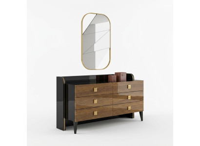 Moderne Luxus-Schlafzimmer-Schubladen mit Spiegelschrankmöbeln