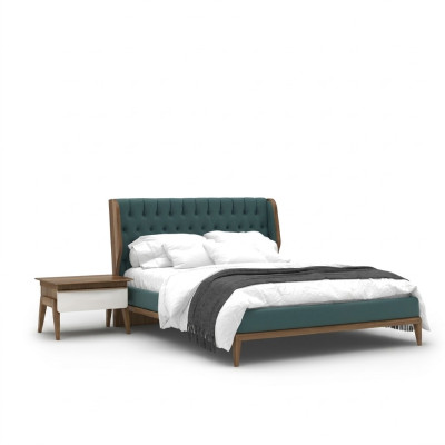 Ensemble de chambre à coucher 3 pièces Lit double de luxe 2 tables de chevet Mobilier moderne