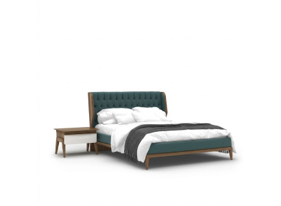 Ensemble de chambre à coucher 3 pièces Lit double de luxe 2 tables de chevet Mobilier moderne
