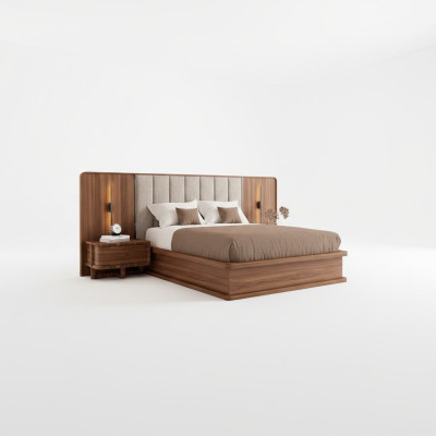 Ensemble de chambre de luxe complet Lit double 2x Tables de chevet Moderne nouveau