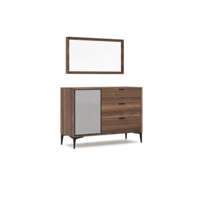 Meubles de design moderne Chambre commode marron avec miroir de luxe