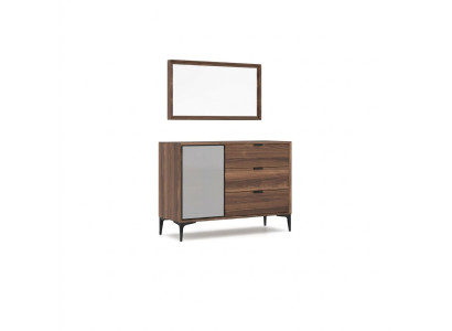 Meubles de design moderne Chambre commode marron avec miroir de luxe