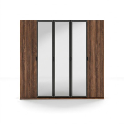 Armoire en bois brun chambre design moderne placard meuble.