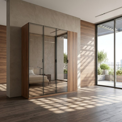Armoire en bois de garde-robe moderne Armoire de luxe pour chambre à coucher Nouveaux meubles