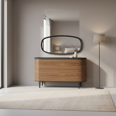 Commode avec Design de Miroir Armoire de Luxe Style Moderne Mobilier de Chambre Nouveau
