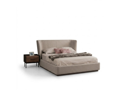 Ensemble de chambre à coucher moderne en beige avec lit double 2 tables de chevet Mobilier de luxe neuf