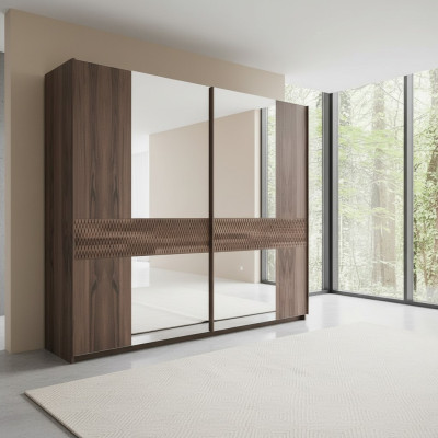 Armoire en bois de luxe Design moderne de chambre à coucher Armoire Portes vitrées