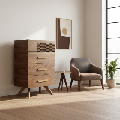 Design de commode de chambre moderne de style de luxe Armoire en bois nouveau mobilier