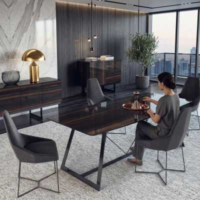 Table de salle à manger de luxe 4x chaises salle à manger Ensemble complet de nouveaux meubles Design moderne 5 pièces