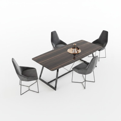 Table de salle à manger de luxe 4x chaises salle à manger Ensemble complet de nouveaux meubles Design moderne 5 pièces