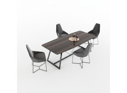 Table de salle à manger de luxe 4x chaises salle à manger Ensemble complet de nouveaux meubles Design moderne 5 pièces