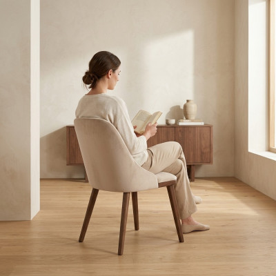 Chaise moderne style salle à manger Mobilier de luxe en bois blanc Conception de chaises