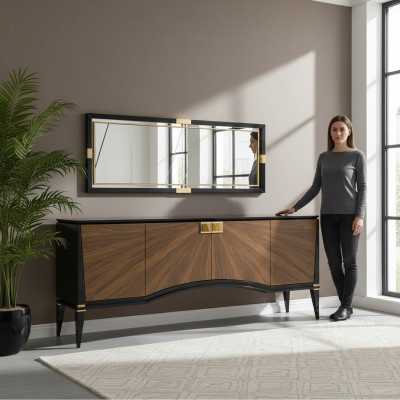 Ensemble de luxe pour la salle à manger Buffet avec miroir Design Mobilier moderne neuf