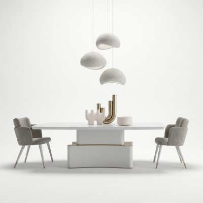 Design Salle à manger Complet Table à manger 7 pièces Moderne Buffet en bois Nouveau Vitrine
