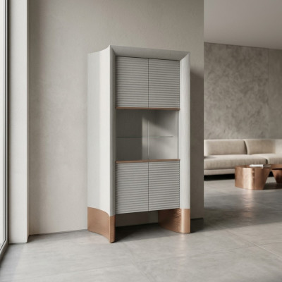 Vitrine de meubles de luxe Design Armoire en bois Vitrines de salle à manger Nouveau en verre