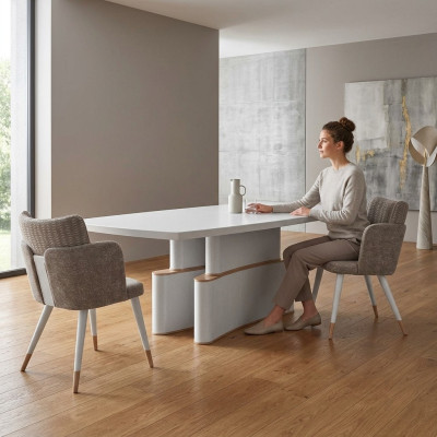 Salle à manger Design Table à manger Mobilier moderne Table blanche Nouvelles Tables de luxe 240x110