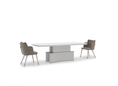 Salle à manger Design Table à manger Mobilier moderne Table blanche Nouvelles Tables de luxe 240x110