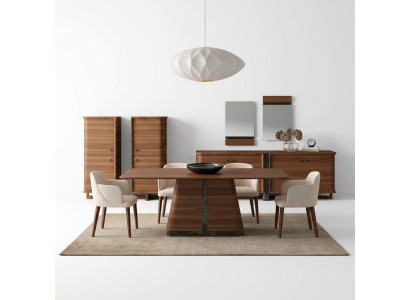 Ensemble de salle à manger de luxe Complet Table à manger Design Buffet de salle à manger 2x Armoire de salle à manger