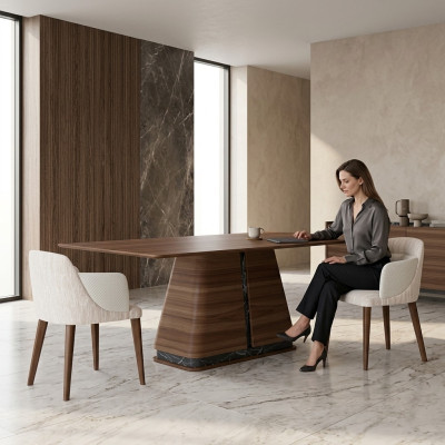 Salle à manger Mobilier Table à manger de luxe Design moderne Table en bois Nouveaux meubles