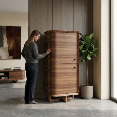 Salle à manger 2x Armoire Bois Brun Mobilier neuf Luxueux Mobilier armoire en bois