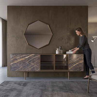 Buffet avec miroir Mobilier de luxe Salle à manger Ensemble complet Mobilier moderne