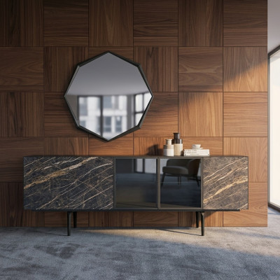 Buffet avec miroir Mobilier de luxe Salle à manger Ensemble complet Mobilier moderne