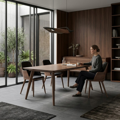 Salle à manger Table à manger de luxe Table complète Chaises 4x Design Aménagements neufs